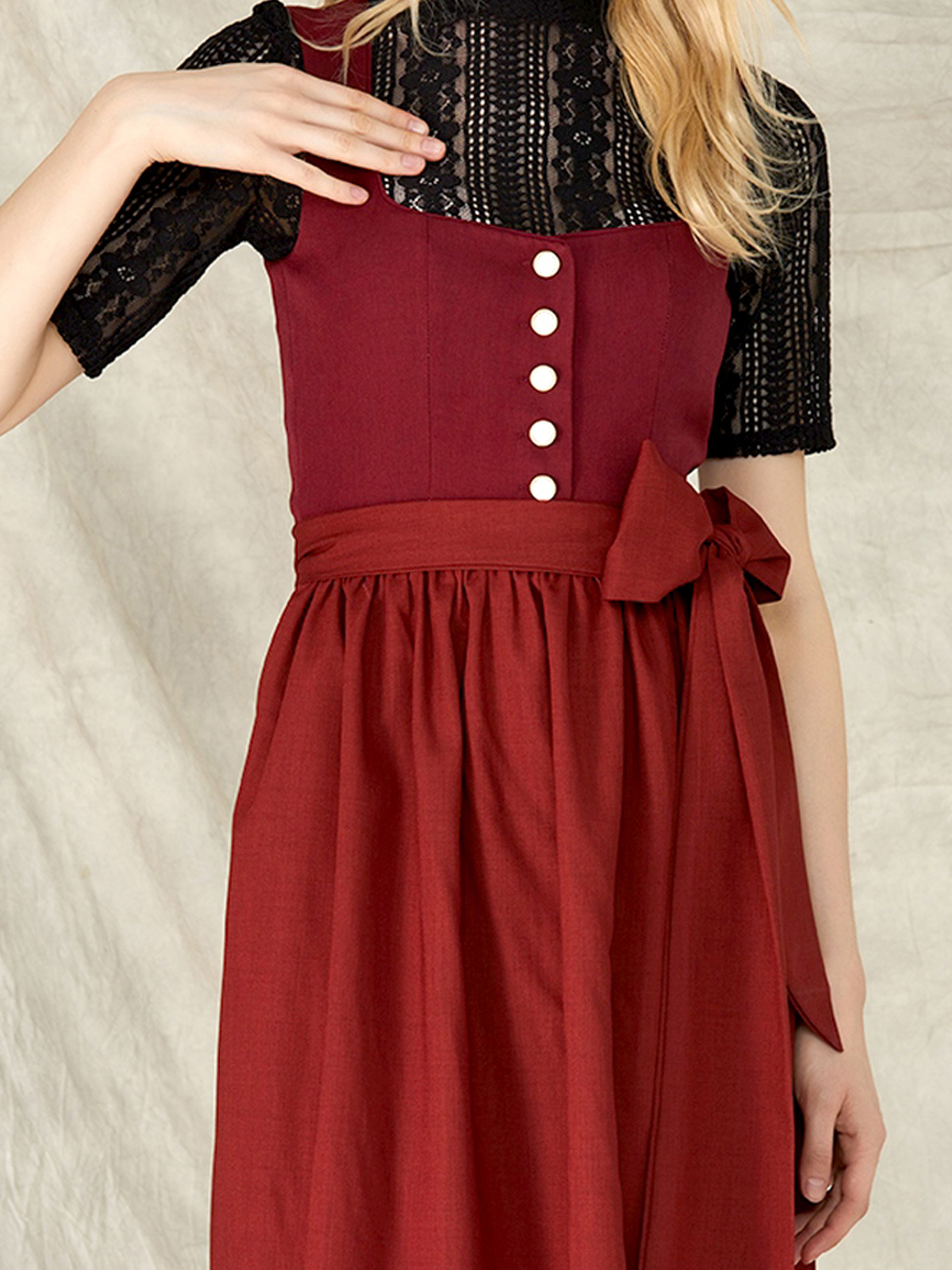 Langarmbluse Dirndl in Rot