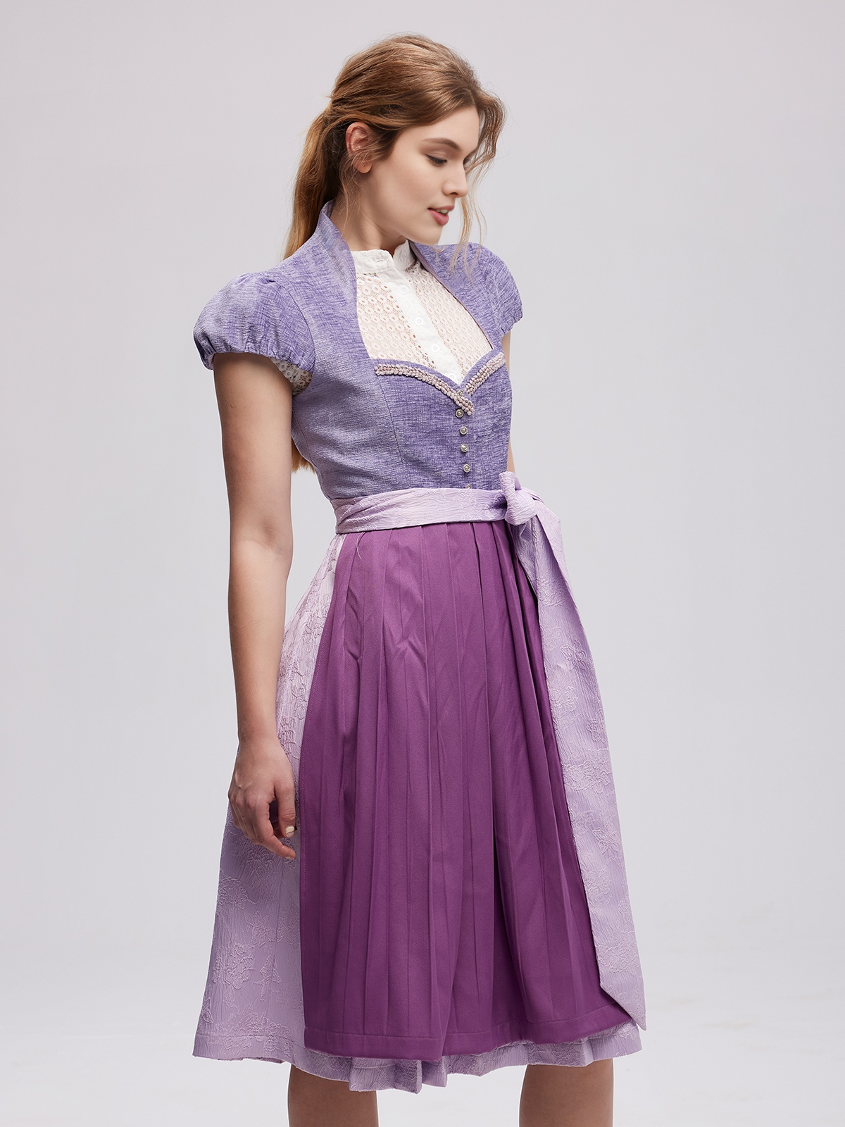 Stilvolles lila Dirndl Midi